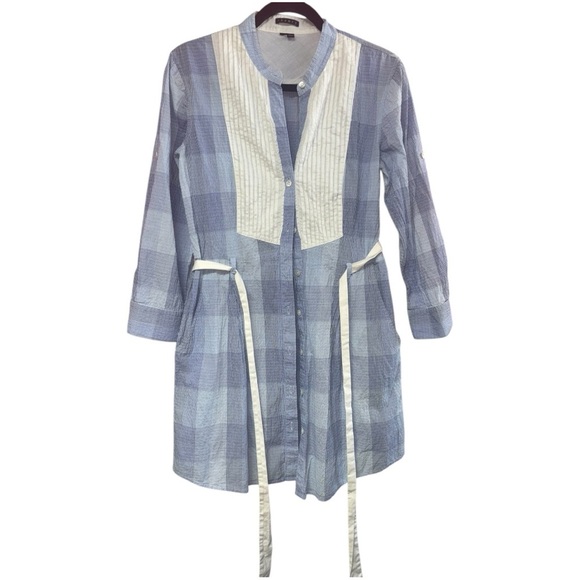 Theory Blue and White Plaid Dress - Picture 1 of 4